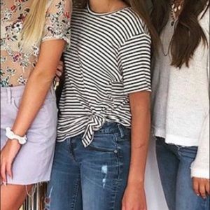 Black and white striped tee